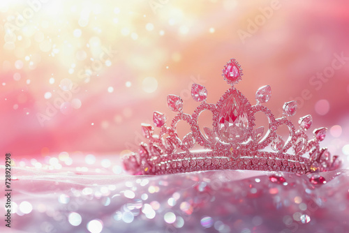 Beauty pageant background, tiara with copy space photo