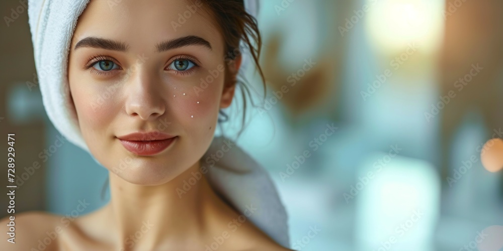 Beautiful young woman with cream on her face. Skin care concept. Beautiful young woman with cream on her face. Skin care concept.