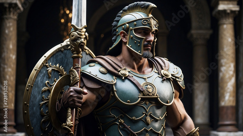 Roman soldier in ornate armor