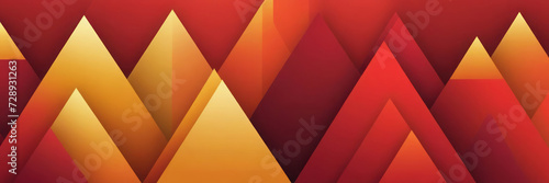 Pyramidal Shapes in Red and Gold photo
