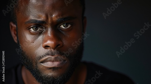 A portrait of a black man with a serene expression highlighting the often overlooked fact that bipolar disorder affects people of all races and backgrounds.
