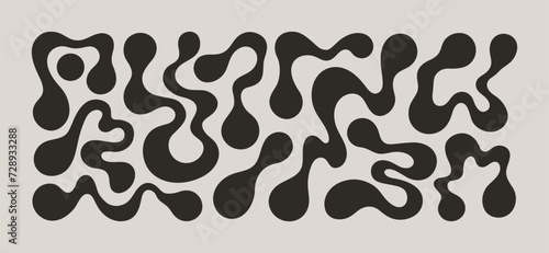 Blob Organic Shapes Set. Abstract Irregular Liquid Elements. Vector Acid Splash in Trendy Minimalist Style