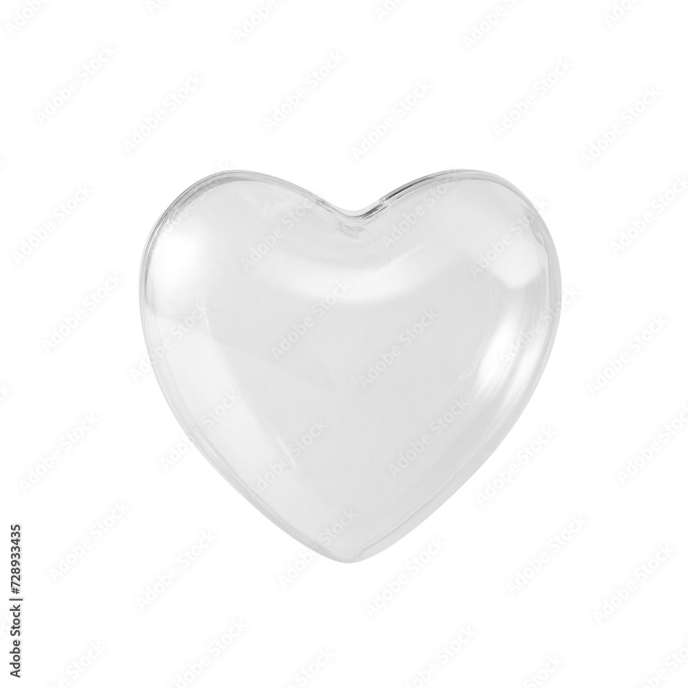 Transparent glass heart isolated on white Transparent glass heart isolated on white
