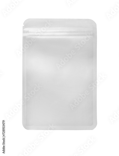 Clear plastic ziplock bag isolated on white background with clipping path.