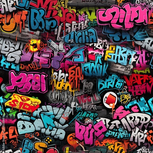 Dirty Graffiti Tags And Throw ups Graffiti Seamless pattern, Graffiti Seamless pattern, Graffiti background, Graffiti Pattern, AI Generative