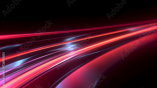 Modern red glowing neon light tail design, futuristic glowing light tail background