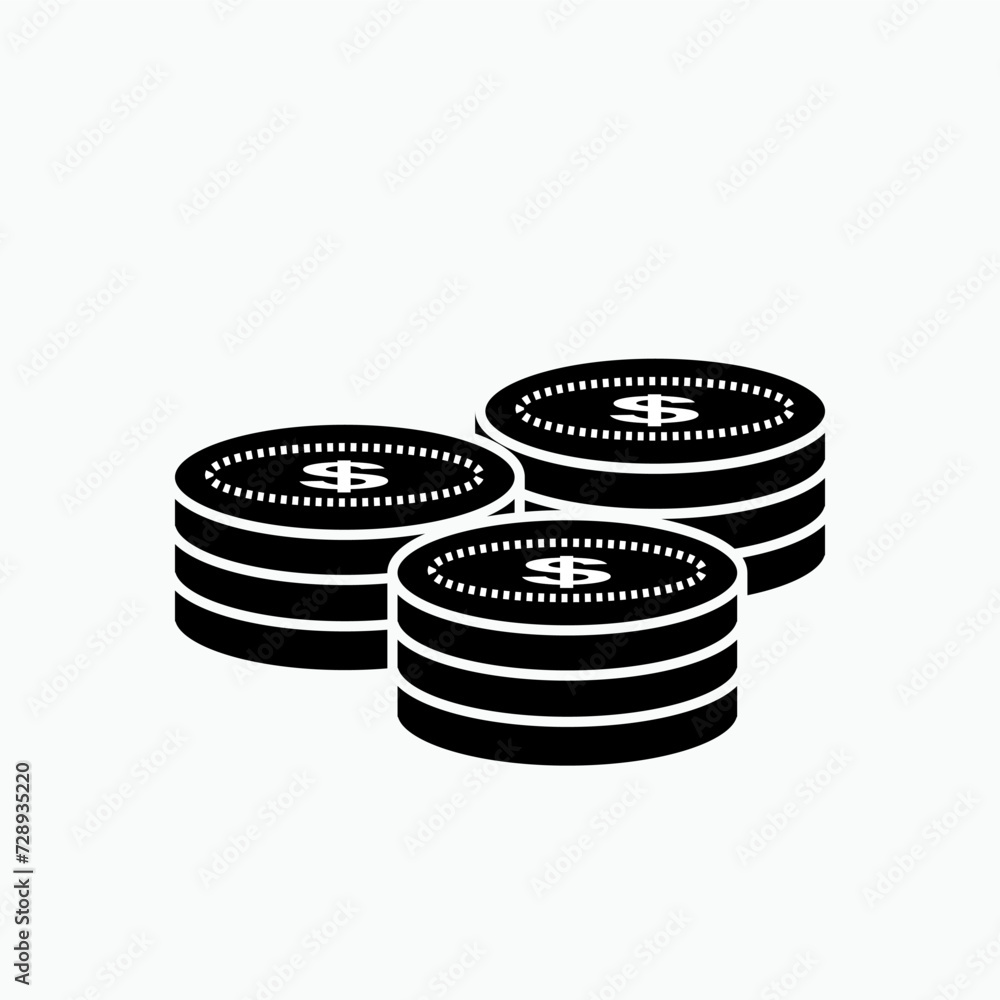 Coin Stack Icon. Money Symbol - Vector. Coin Stack Icon. Money Symbol - Vector.