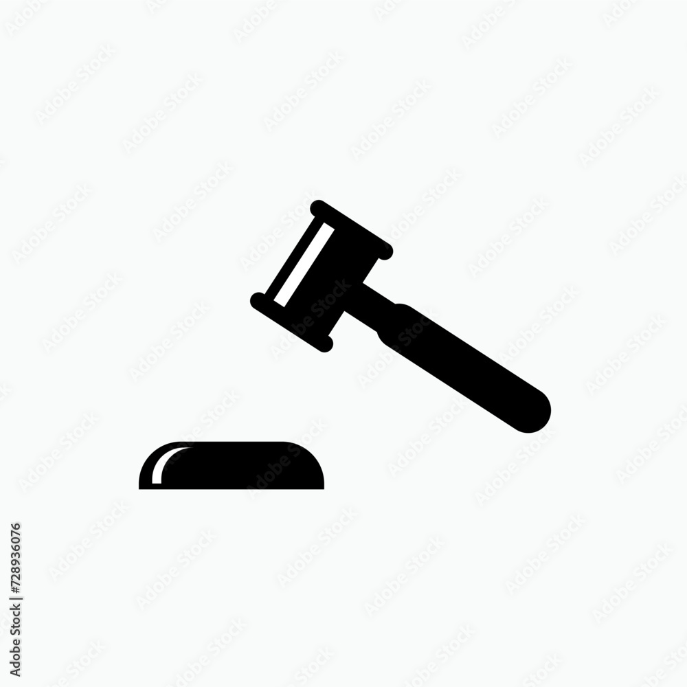 Hammer of Law Icon. Court Symbol - Vector Logo Template. Hammer of Law Icon. Court Symbol - Vector Logo Template.