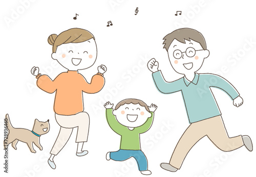 踊る親子
