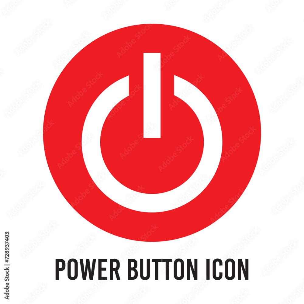power button icon for web or app design. In redand white editable power button vector illustration. on and off button icon eps 10. power button icon for web or app design. In redand white editable power button vector illustration. on and off button icon eps 10.