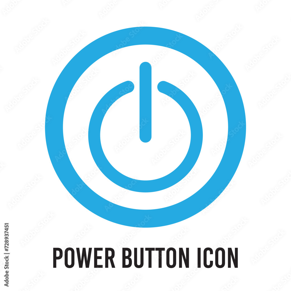 power button icon for web or app design. In blue and white editable power button vector illustration. on and off button icon eps 10. power button icon for web or app design. In blue and white editable power button vector illustration. on and off button icon eps 10.