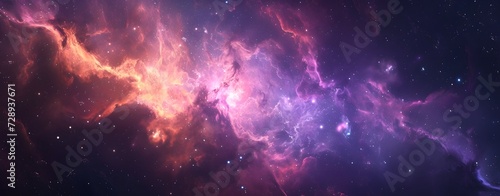 Cosmic Universe with nebula and stardust, colorful backgrounds. copy space, wallpaper, mockup, presentation.