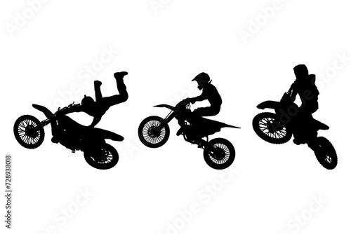 Motocross silhouette vector, suitable for various designs related to motorcycle, motorbike, biker, championship, offroad, motorsport and adventure themes.