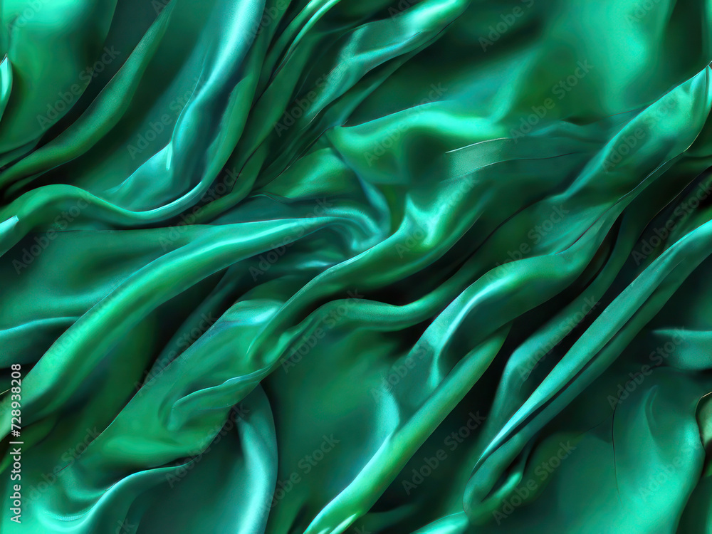 Green Silk Fabric Texture for background Green Silk Fabric Texture for background