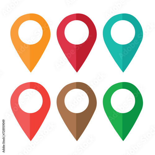 Pin map location icons. Location map icon. Map pin flat icon vector design. Map pin place marker in white background. Eps10