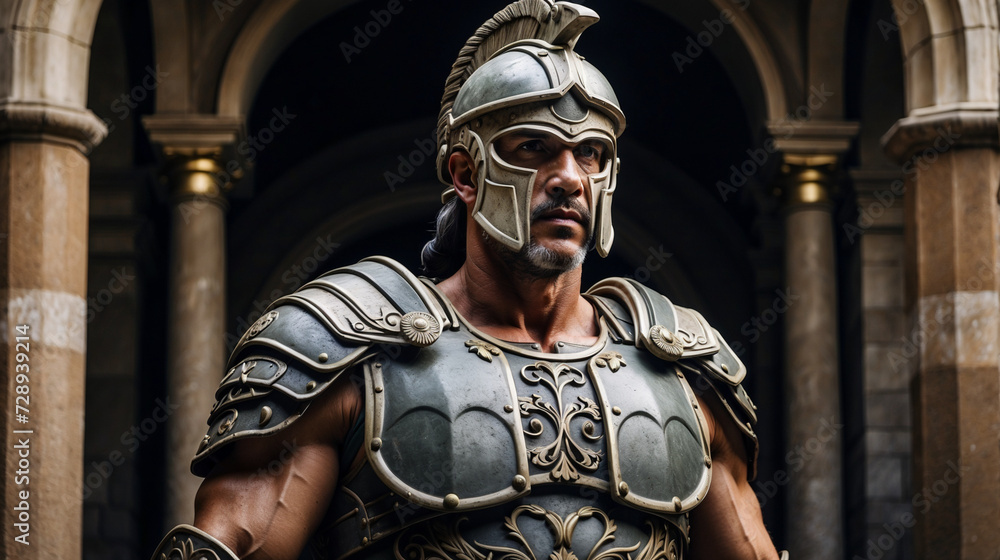 Roman soldier in ornate armor Roman soldier in ornate armor