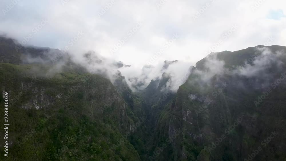 Misty Mountain Peaks and Valleys within the Island of Madeira Misty Mountain Peaks and Valleys within the Island of Madeira