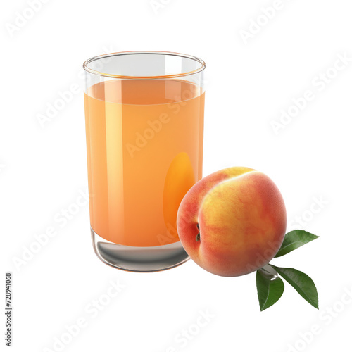 Peach Iced Tea PNG Cutout, Generative AI
