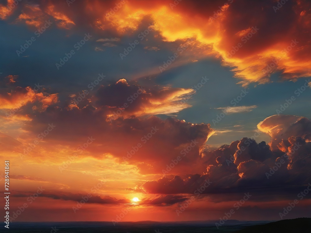Fototapeta premium background sky sunset realistic photography
