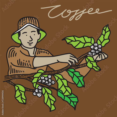 farmers picking coffee beans 