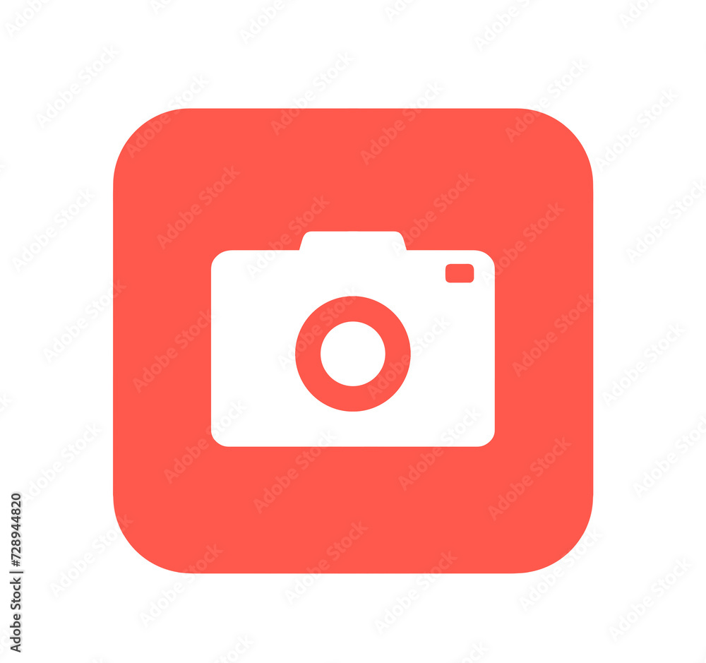 シンプルな赤色のカメラアプリ