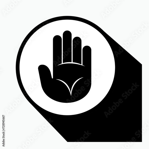 Reject Icon. Palm Hand, Refuse Symbol  - Vector.  photo
