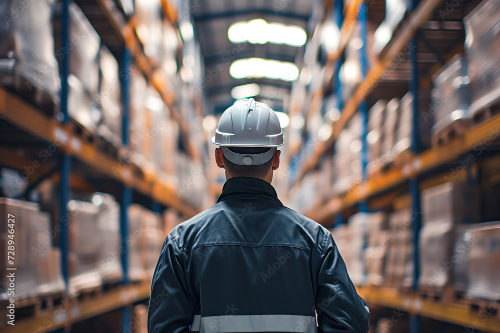 Warehouse Worker Overseeing Inventory Warehouse Worker Overseeing Inventory