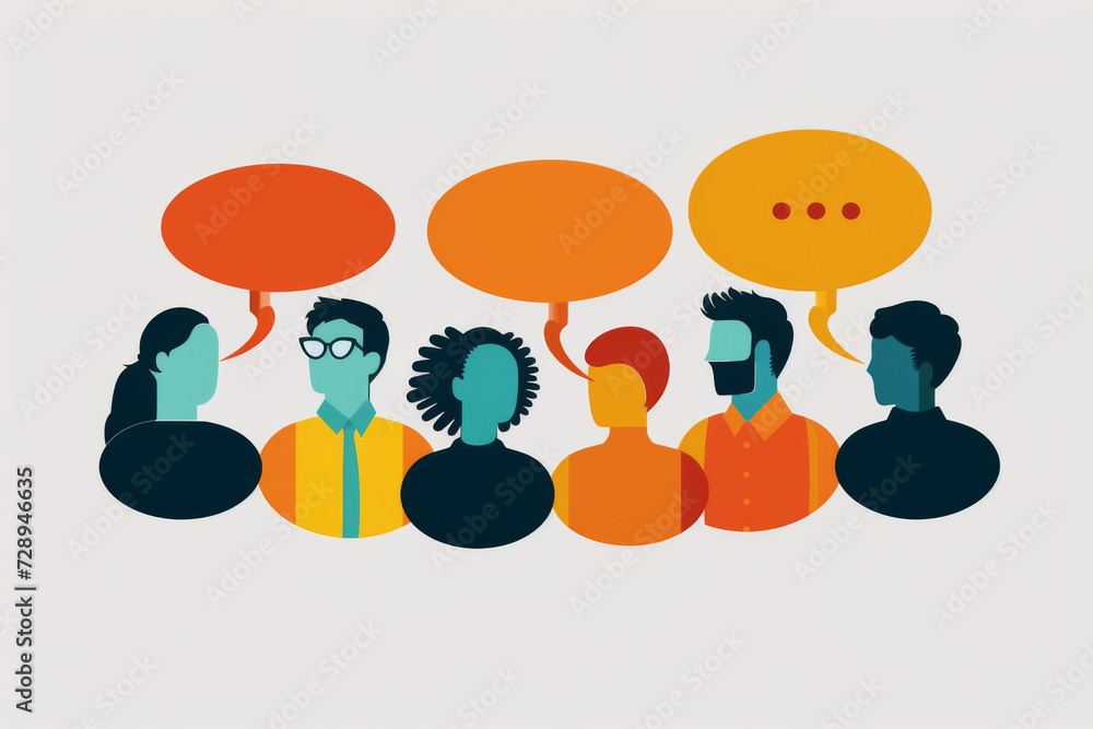 Icons of people with speech bubbles. Icons of people with speech bubbles.