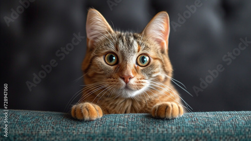 Portrait of a cat Generative AI. © unikyluckk