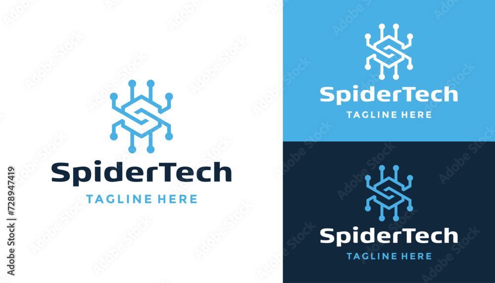 Initial Letter SC C S CS Modern with Digital Line Dots Spider Insect Hexagon For Business Brand Inspiration Logo Design Initial Letter SC C S CS Modern with Digital Line Dots Spider Insect Hexagon For Business Brand Inspiration Logo Design