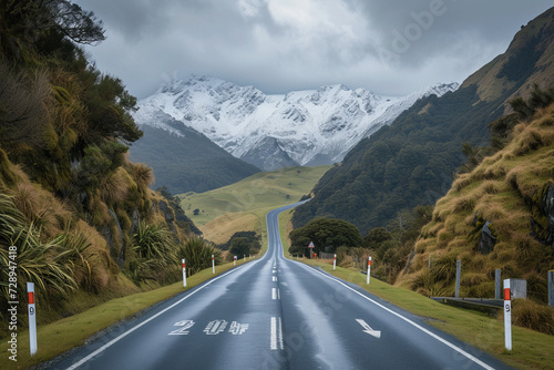 The road leading to a mountain