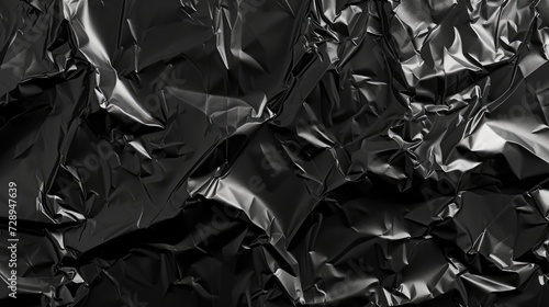 A sleek black foil metallic texture background exudes modern elegance and sophistication. Ai Generated