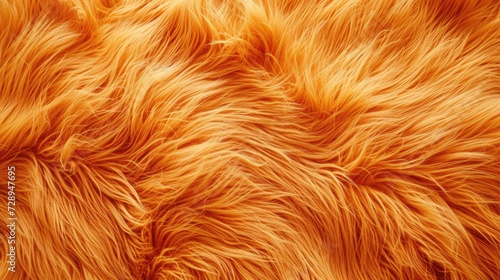 Close-up of vibrant orange fur texture, a tactile background with warmth and richness, Ai Generated.