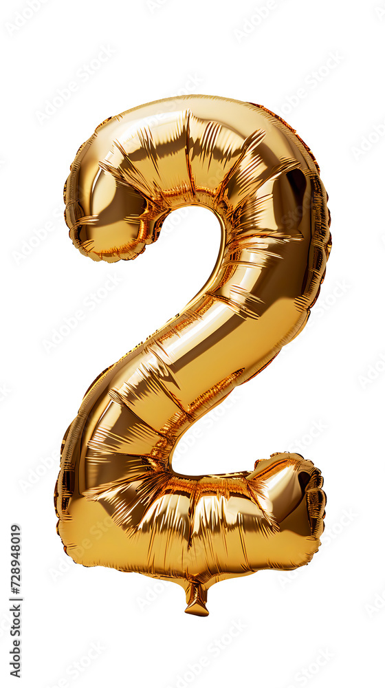 gold balloon font number two png gold balloon font number two png