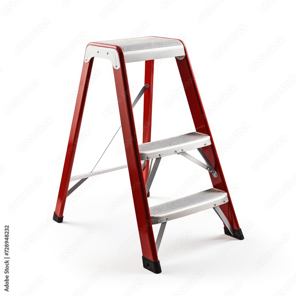 Assistive step stool ladder isolated on white background for easy accessibility, Ai Generated. Assistive step stool ladder isolated on white background for easy accessibility, Ai Generated.