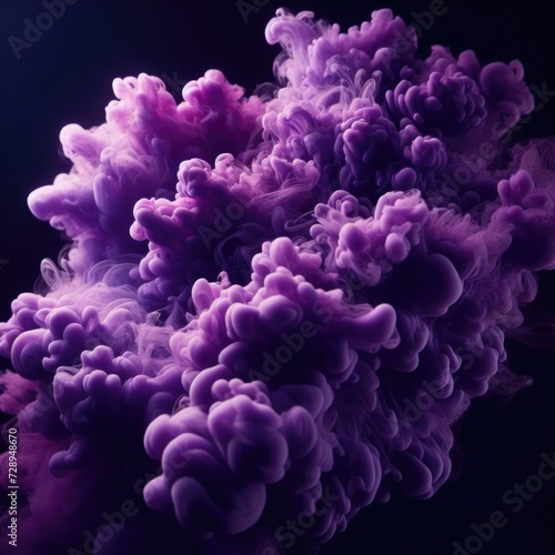 captivating view of purple smoke or ink, swirling and intertwining in a graceful dance