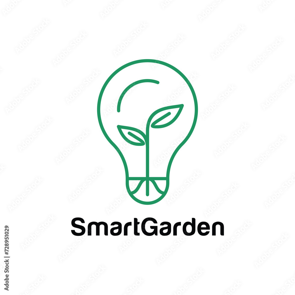 Light Bulb Lamp with Leaf for Creative Garden Plant Farm Innovation Idea Logo design Light Bulb Lamp with Leaf for Creative Garden Plant Farm Innovation Idea Logo design