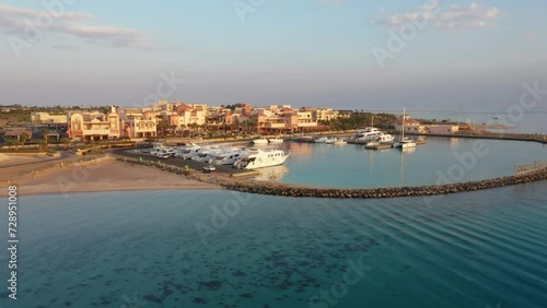 Wallpaper Mural Low Flying Panning Left shot of Somabay Marina at Sunset Torontodigital.ca
