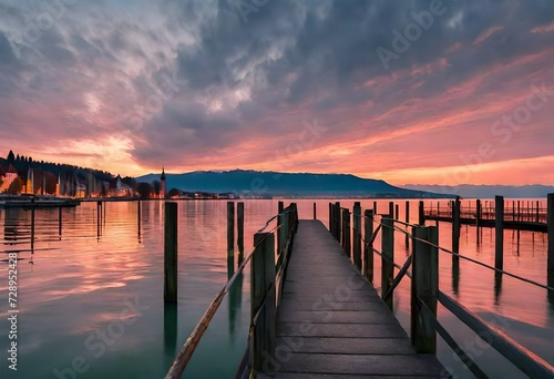 sunset over the pier