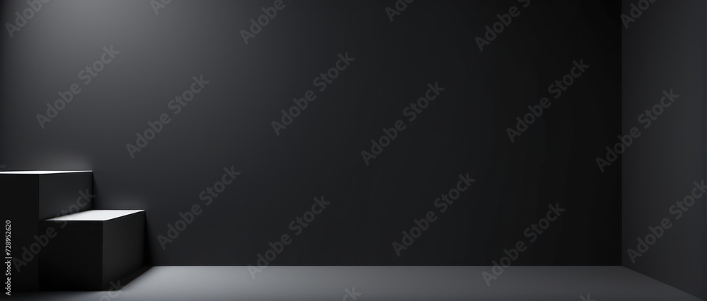 Dark wall background. Minimalist design. Realistic shadow