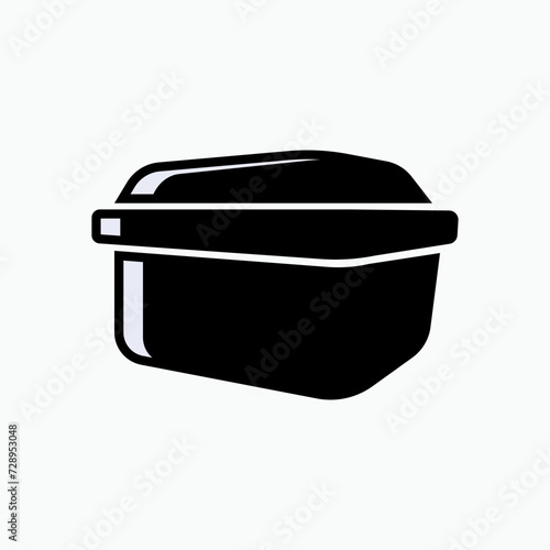 Lunch Box Icon. Meal Symbol - Vector. Applied as a Trendy Symbol for Design Elements, Presentations, and Web Apps.  