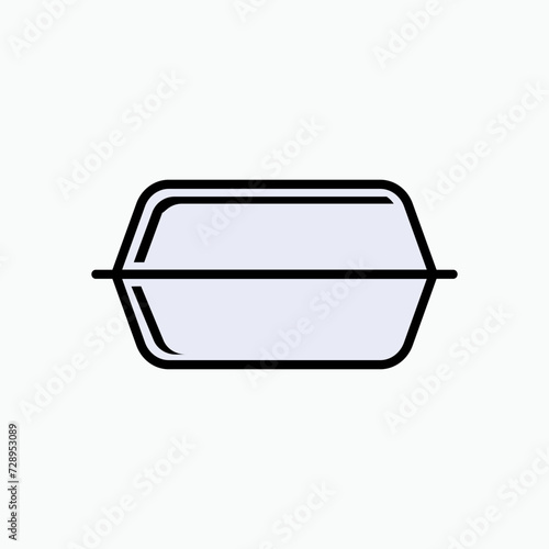 Lunch Box Icon. Meal Symbol - Vector. Applied as a Trendy Symbol for Design Elements, Presentations, and Web Apps.  