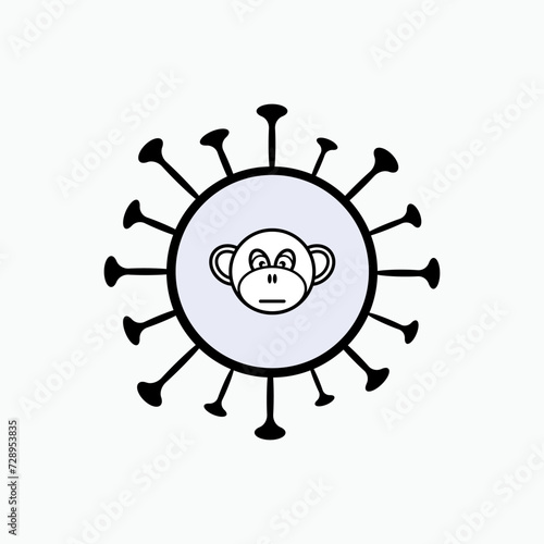 Monkeypox Icon. Disease affecting rodents and primates in rainforest areas of west and central Africa, related to smallpox and sometimes transmitted to humans – Vector. 