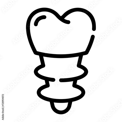dental implant Line Icon