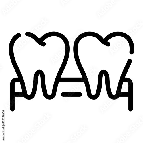 false teeth Line Icon