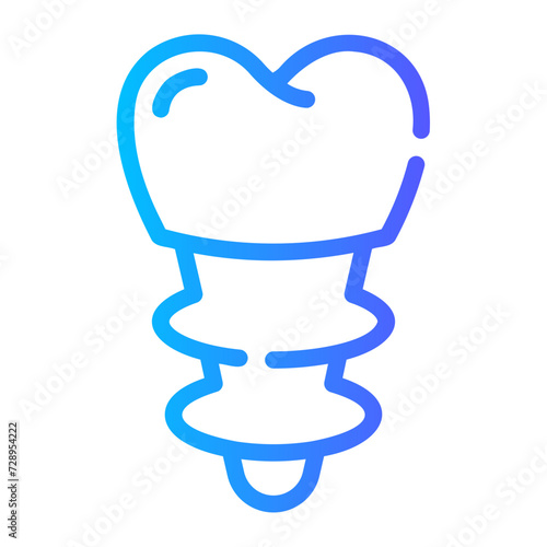 dental implant Line Gradient Icon