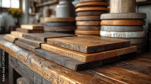 Calming Craftsmanship: Rustic Wood Grain on Cream Palette