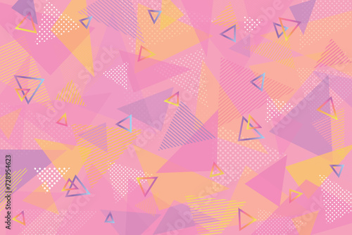 背景素材 ピ色 黄緑 バックグラウンド 三角パターン 模様 柄 かわいい カラフル ポップ ゆめかわ