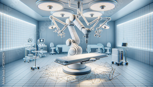 Da Vinci Surgical System in Minimalist Operating Room photo