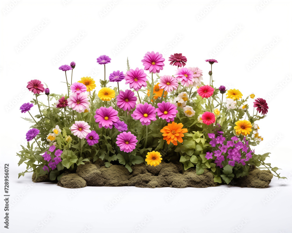 Garden Whispers, Flower Symphony on White Garden Whispers, Flower Symphony on White